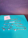 9" Triple Strand Pearl & Chain Bracelet Set