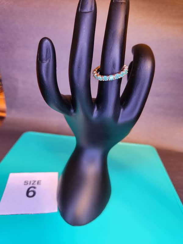 Turquoise Inlay Stainless Steel Band (Size 6)