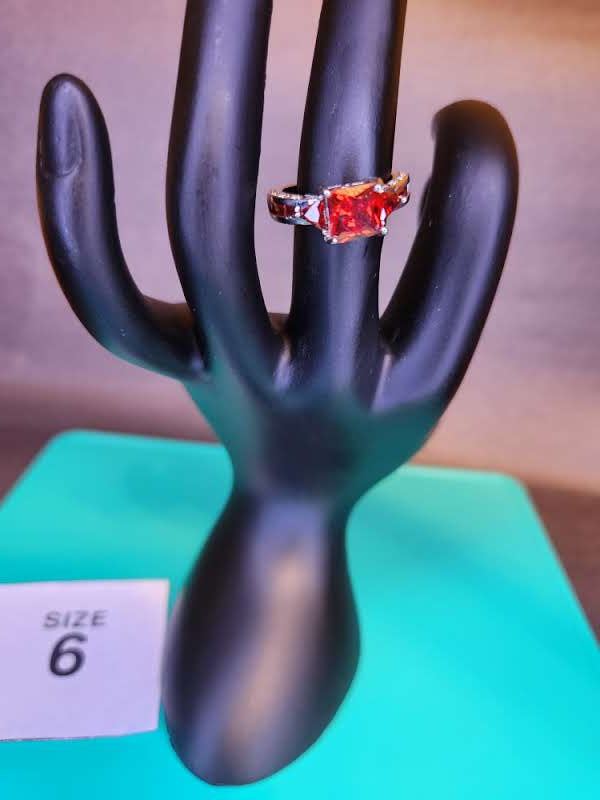 Size 6 Radiant Red Stainless Steel Ring