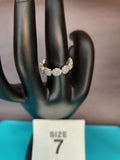 Size 7 Classic Clear Cluster Stainless Steel Ring