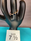 Size 7.5 Dainty Teardrop Blue Gemstone Ring