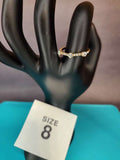 Size 8 Minimalist Gold Beaded Band Ring