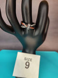Size 9 Criss-Cross Multi-Tone Textured Band Ring