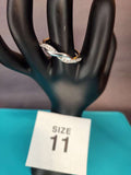 Crystal Infinity Twist Ring Size 11 Stainless Steel