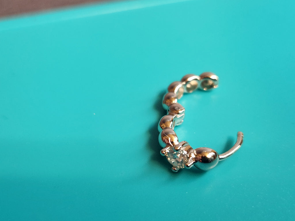 Moissanite Small Hoops- Silver Plated Earrings