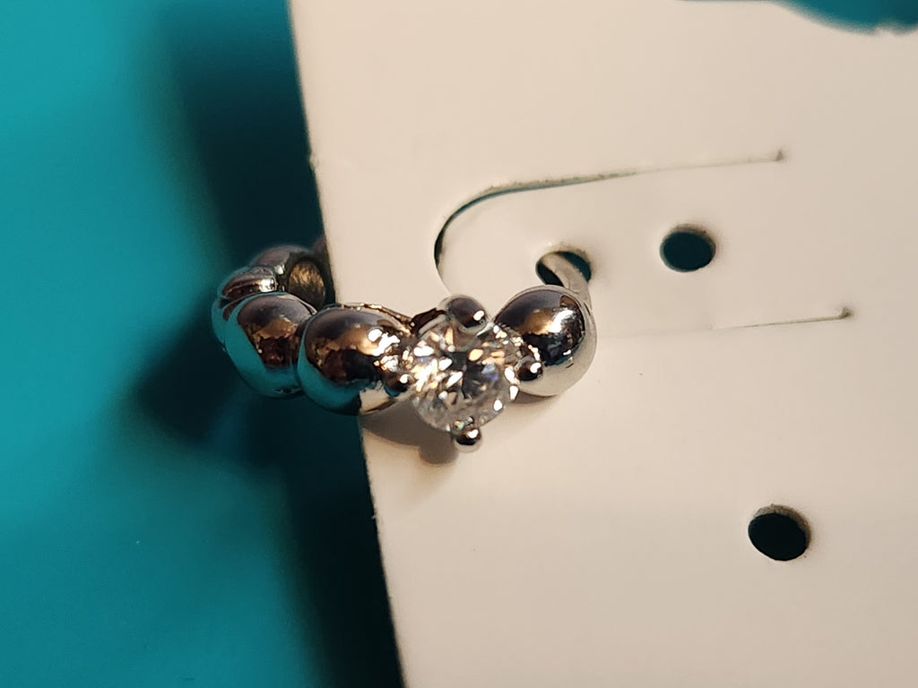 Moissanite Small Hoops- Silver Plated Earrings