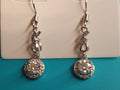 Moissanite Dangling Circles, Longer- Silver Plated Earrings