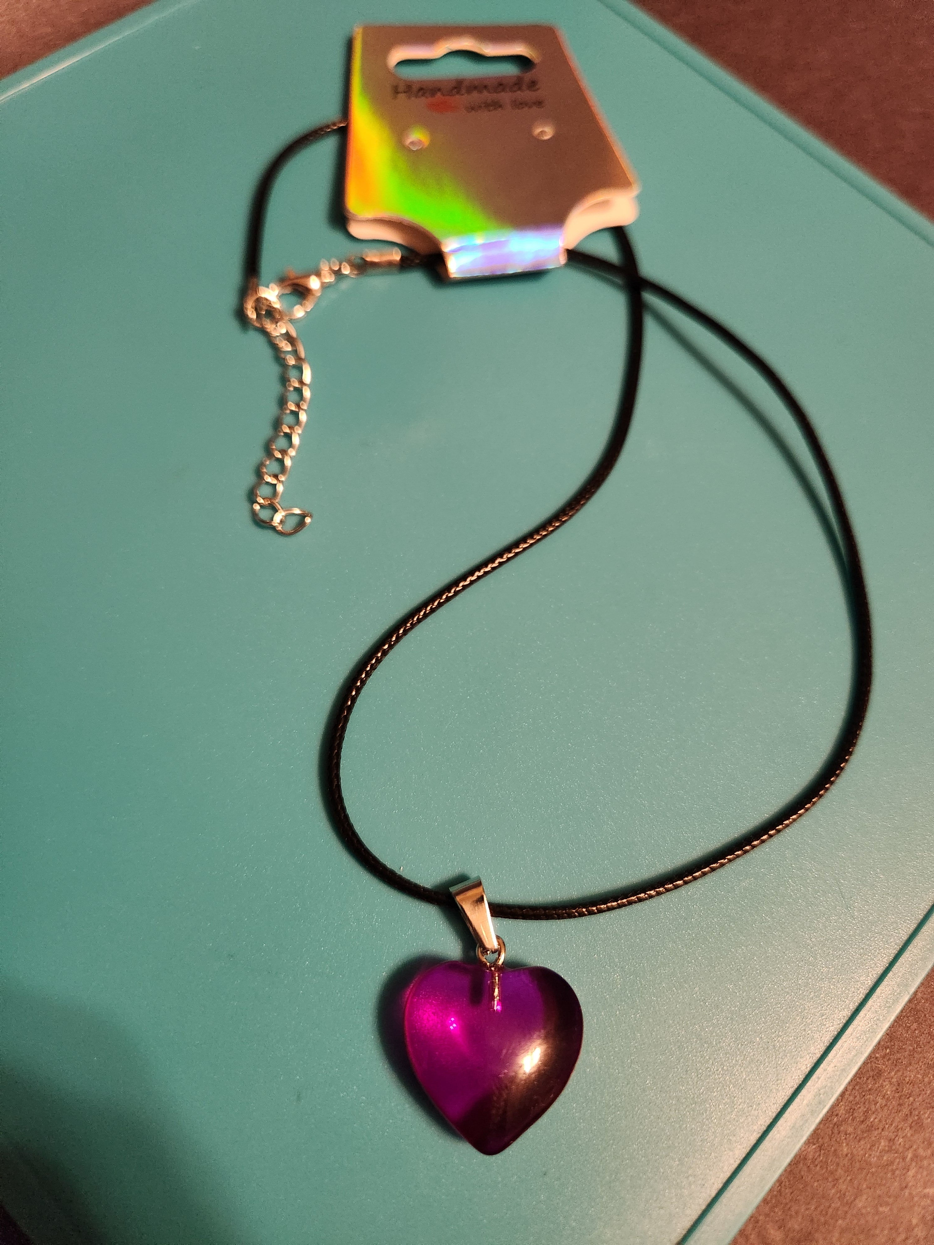 19in Necklace with Heart Pendant, Various Colors