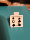 Versatile 3-pair multi-size stud earring set! ▫️◾️🔲