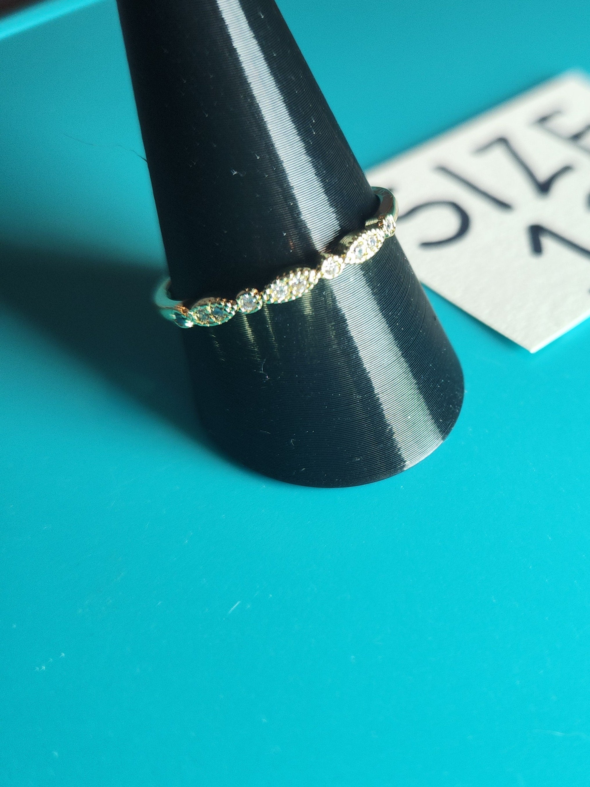 Minimalist Gold-Tone Stainless Steel Eternity Band – Size 12.5