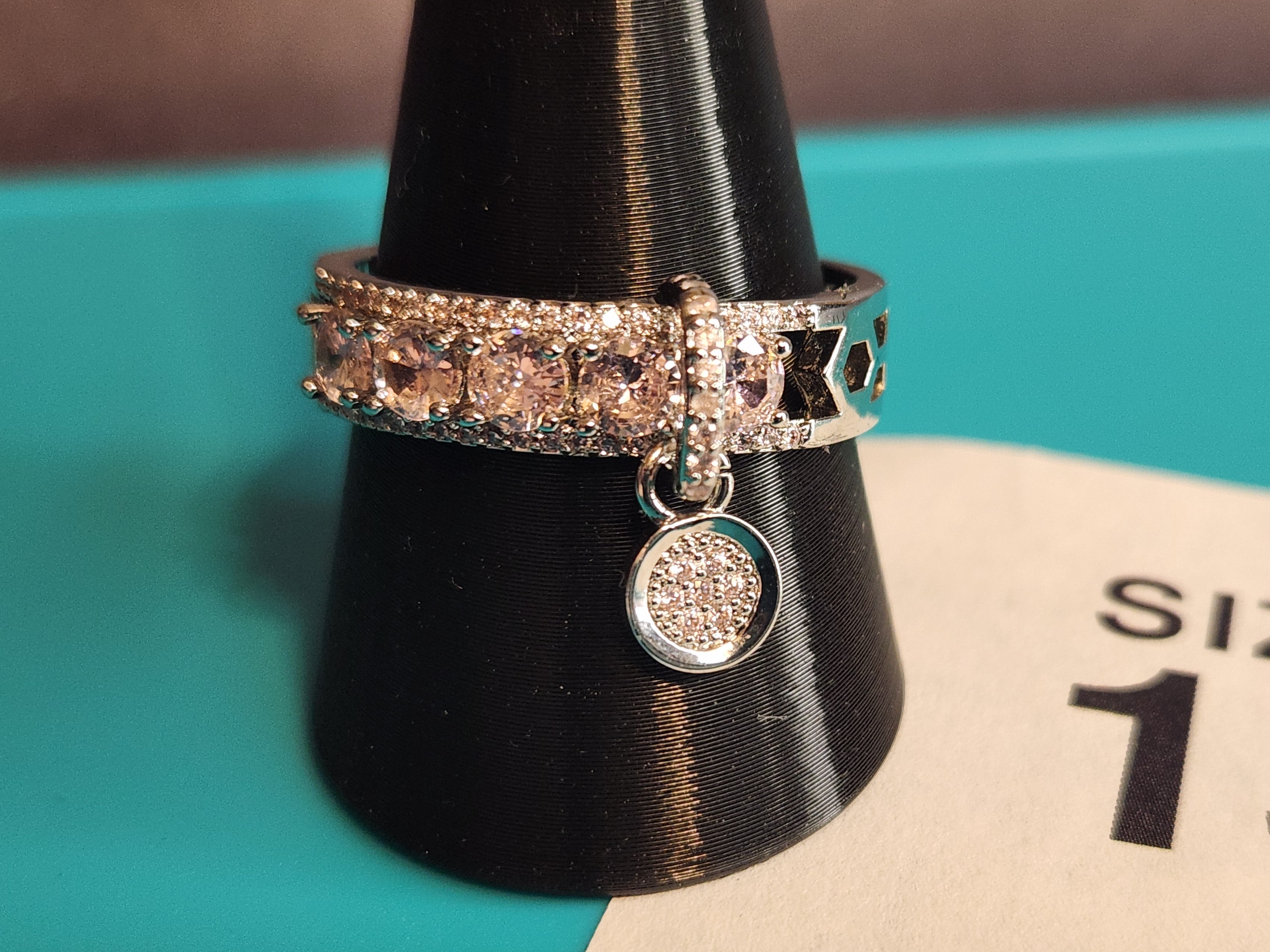 Pink Dangling Disc– Size 12, Stainless Steel