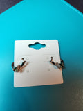 Olive Green Twisted Crystal Huggie Earrings