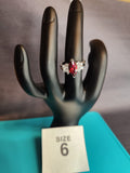 Marquise Ruby With Clear Clusters