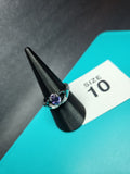Silver Celtic Claddagh Purple Crystal Ring Size 10 Stainless Steel Ring