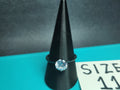 Modern Round Solitaire Engagement Ring – Gunmetal / Black Stainless Steel Band, Size 11.5