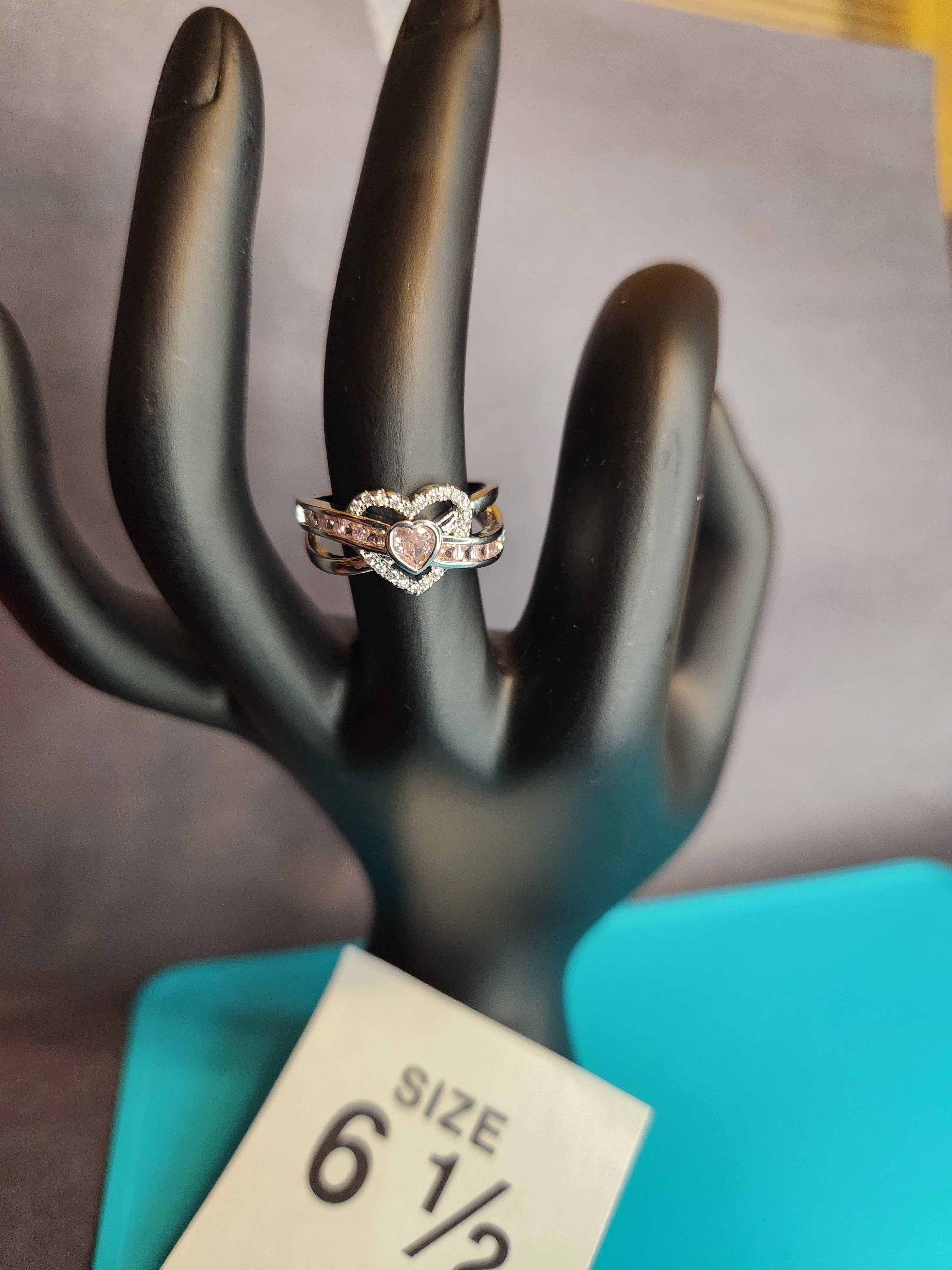 Double Heart, Size 6.5, Stainless Steel