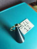 Gold-Tone Stainless Steel Emerald Green Accent Ring – Size 12
