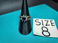 Midnight Sapphire Starburst Ring – Size 8