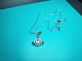 Silver Stainless Steel Saturn Orb Necklace - Celestial Planet & Star Crystal Pendant