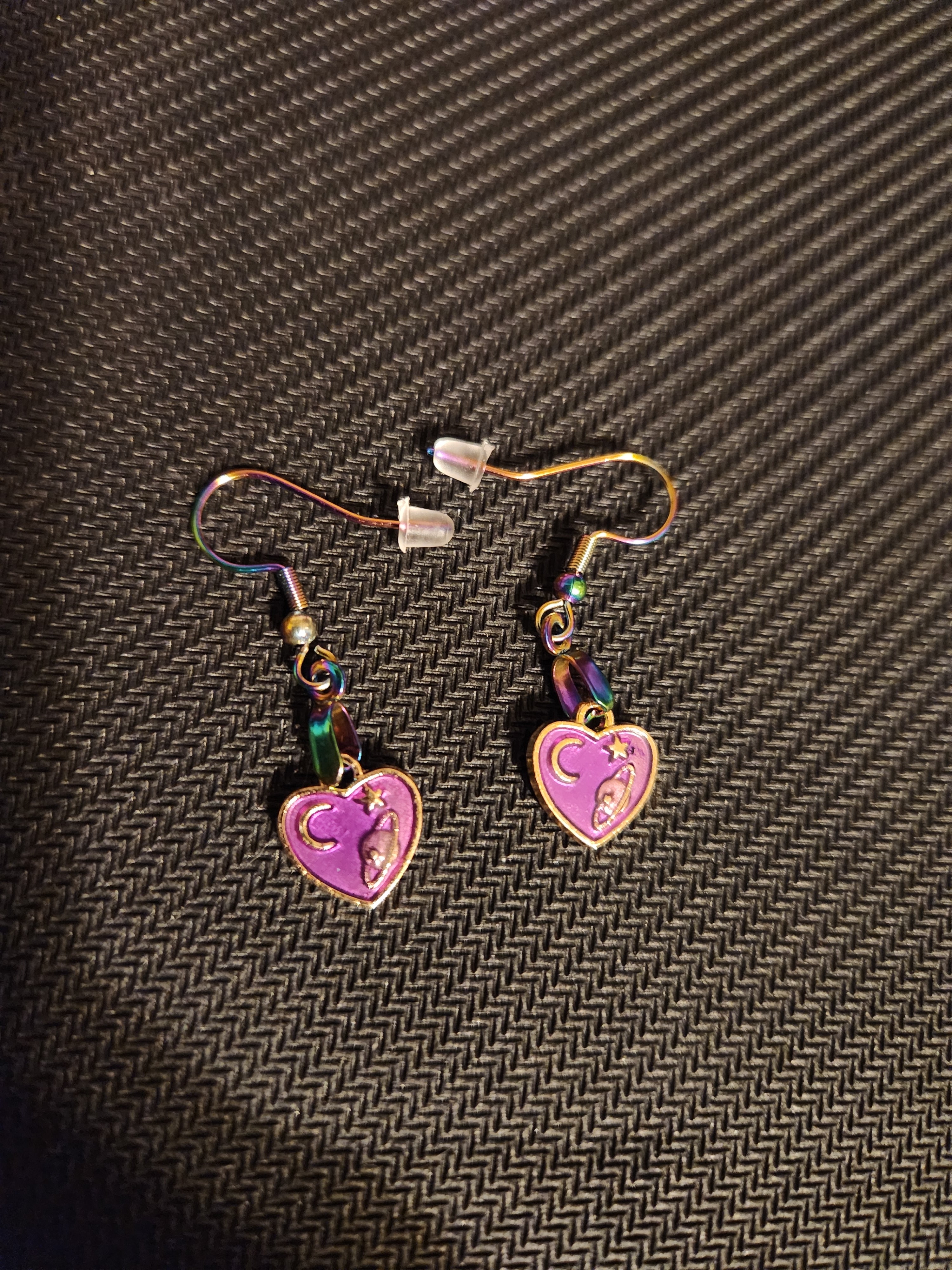 Celestial Purple Heart Earrings 💜