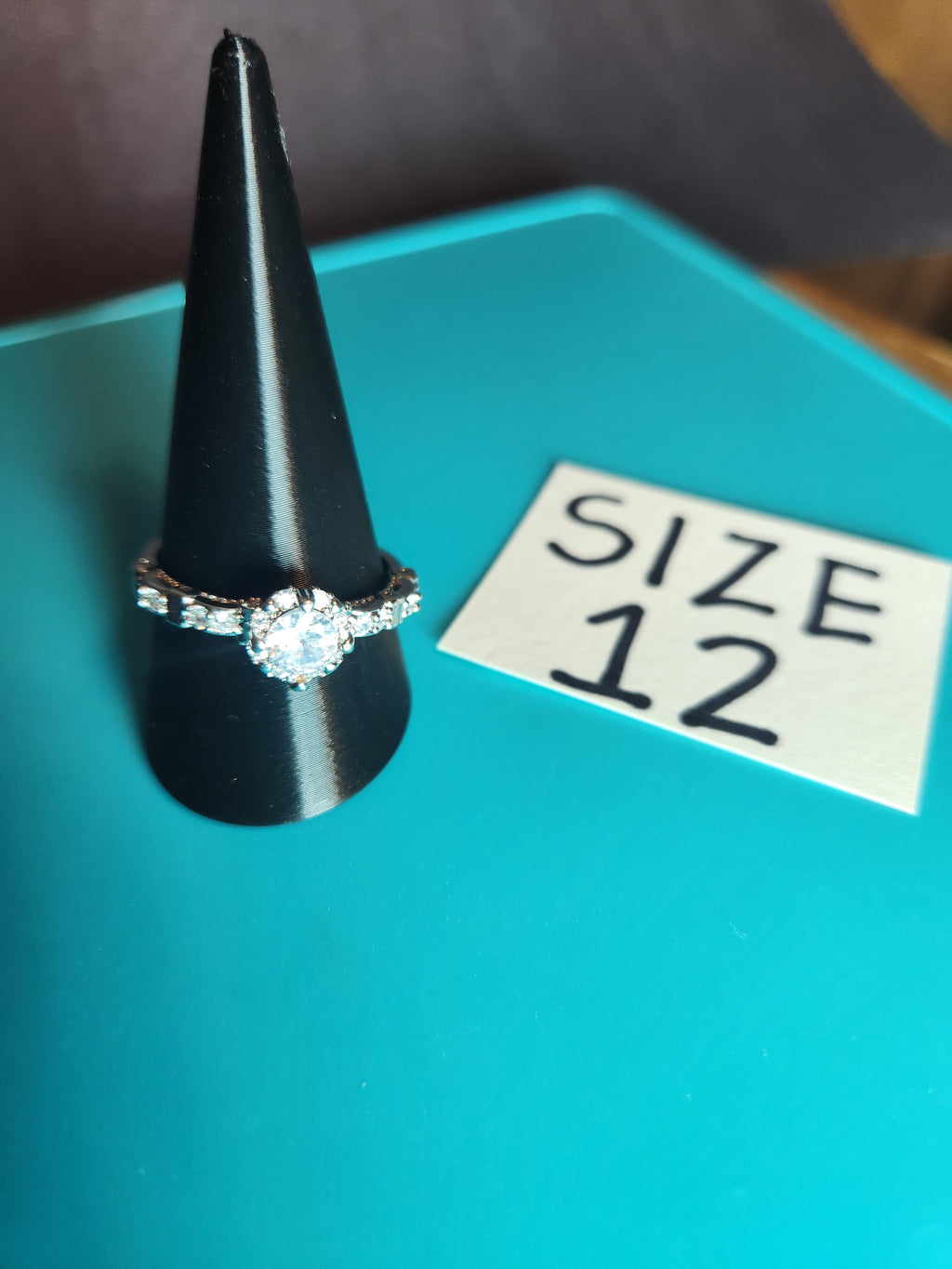 Stainless Steel Classic Solitaire Ring – Size 12