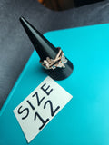 Rose Gold Statement Butterfly Ring - Size 12 Stainless Steel Ring