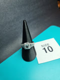Silver Cushion Cut Halo Statement Ring Size 10 Stainless Steel Ring