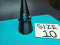 Midnight Tiara Blue Opal Crown Ring – Size 10.5