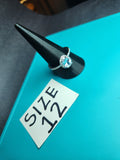 Faux Diamond Solitaire Engagement Promise Ring - Size 12 Stainless Steel Ring