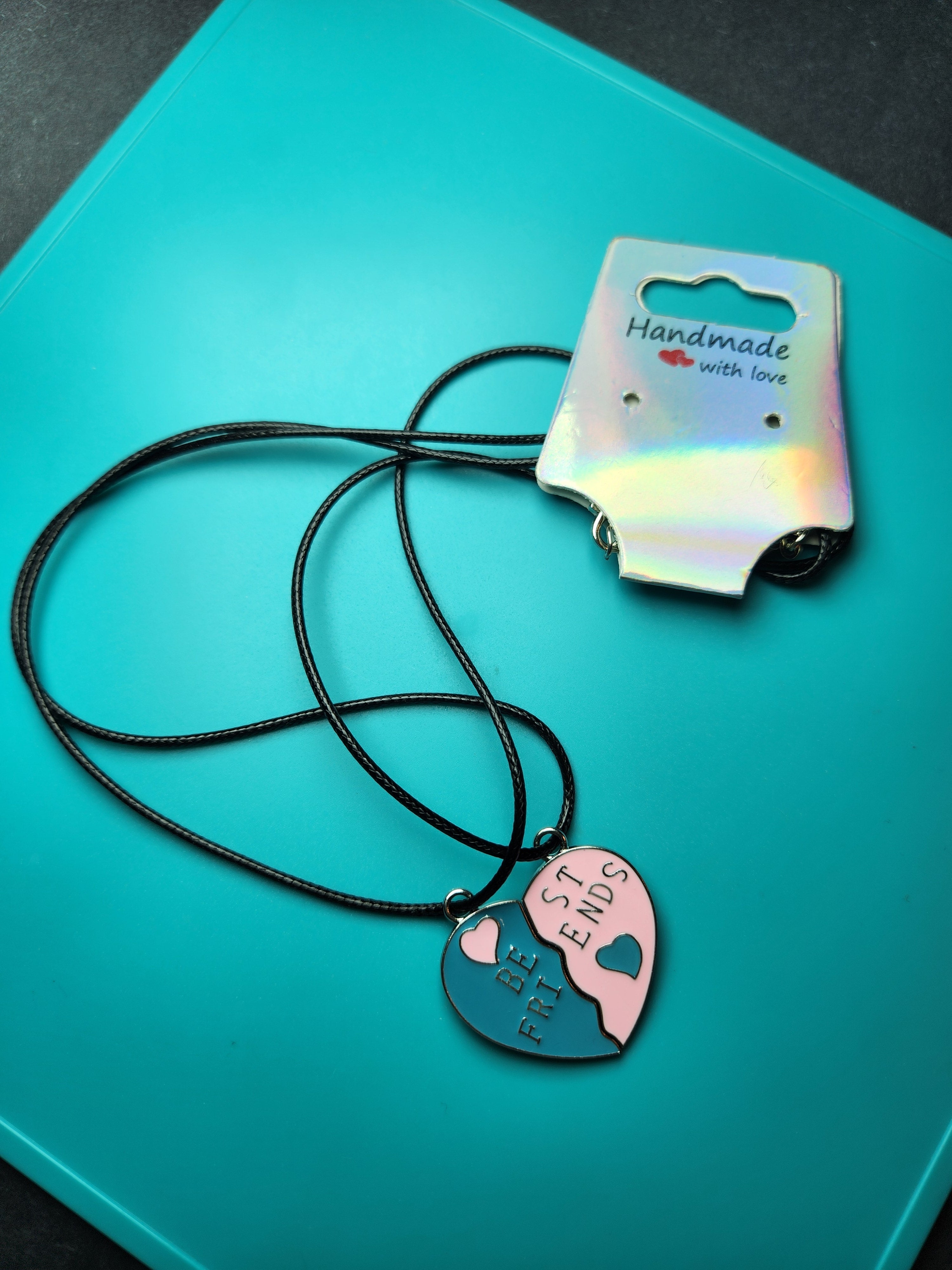 Teal and Pink Best Friends Necklaces