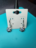 Ice Blue Swirl Pinwheel Dangle Earrings