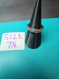 Clear Double Pavé Band Size 7.5 Stainless Steel
