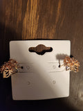 Champagne Crystal Cluster Statement Stud Earrings