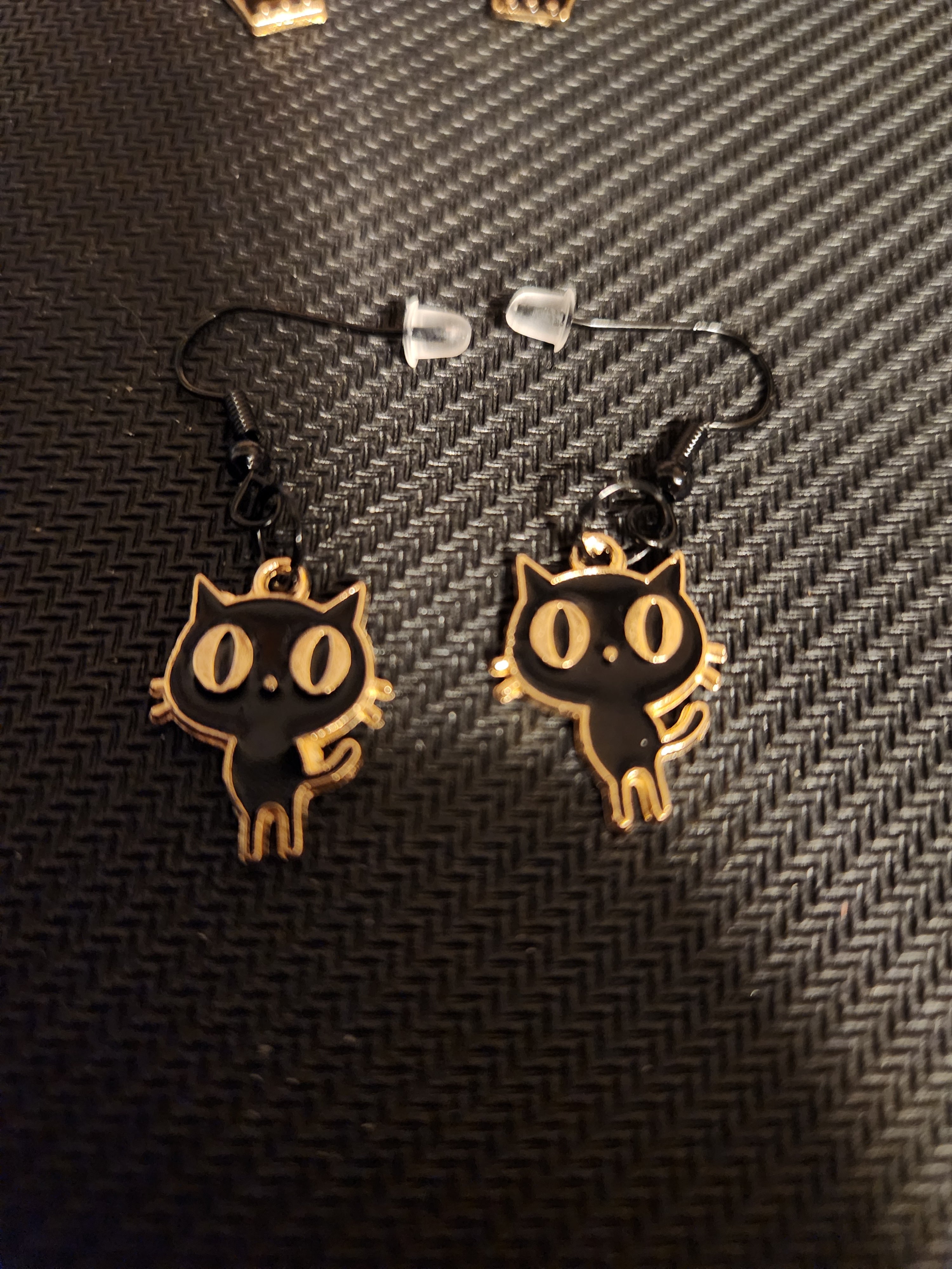 Cute Black Cat Wide-Eye Earrings 🐈‍⬛️