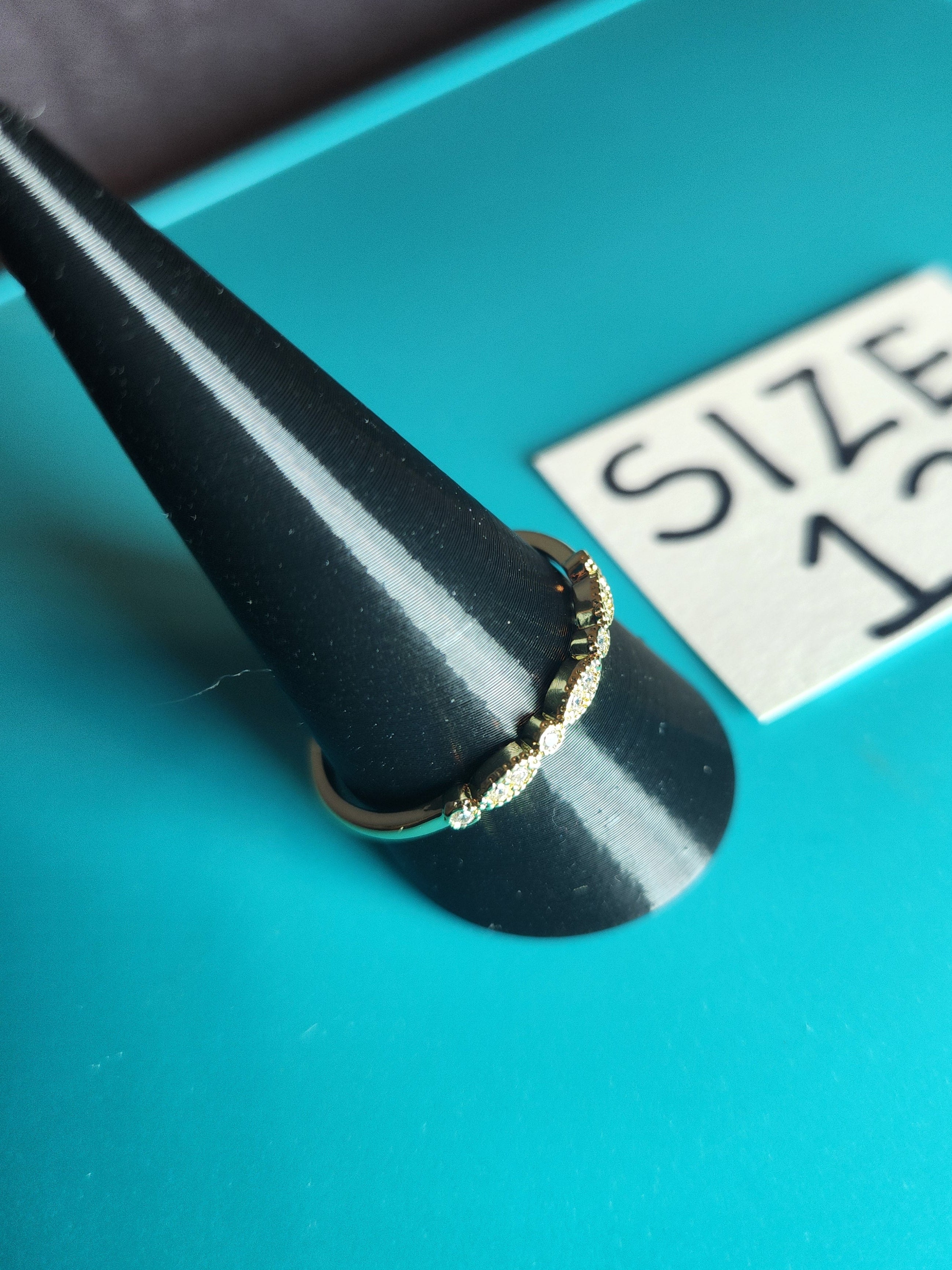 Minimalist Gold-Tone Stainless Steel Eternity Band – Size 12.5