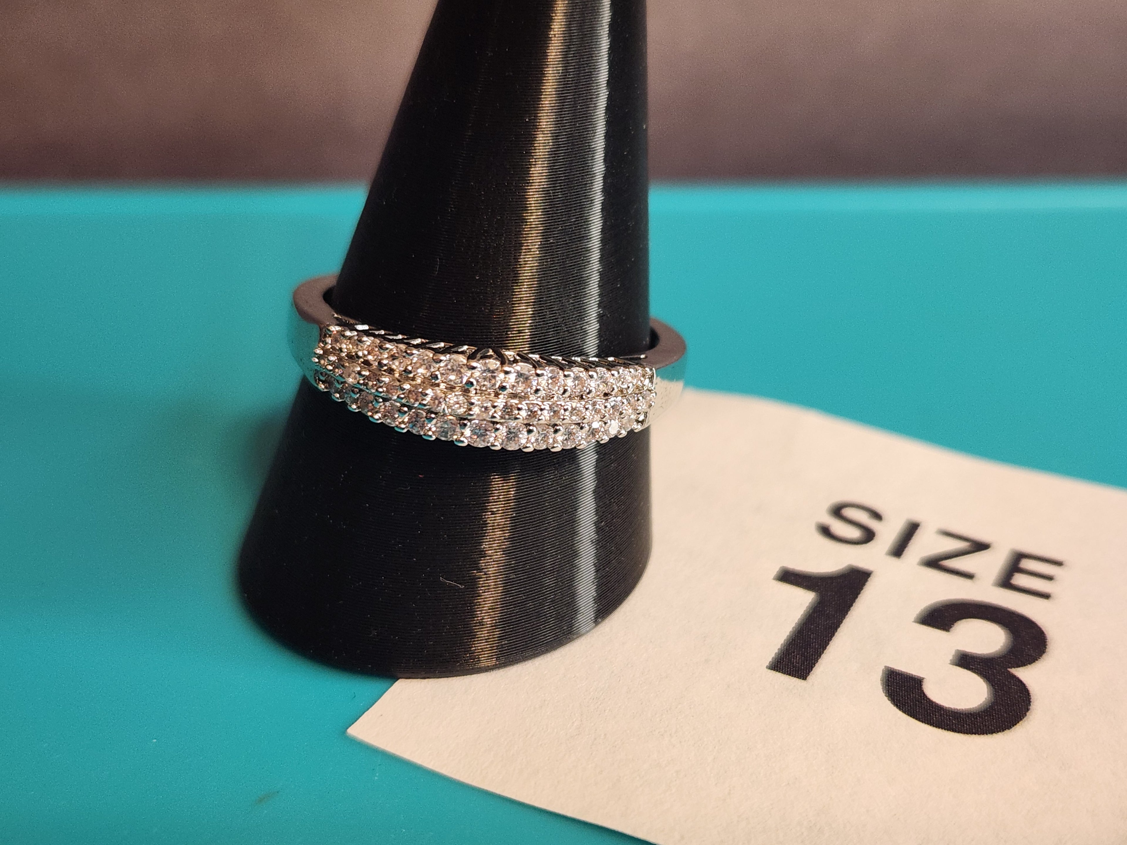 Triple Row Pavé– Size 13, Stainless Steel