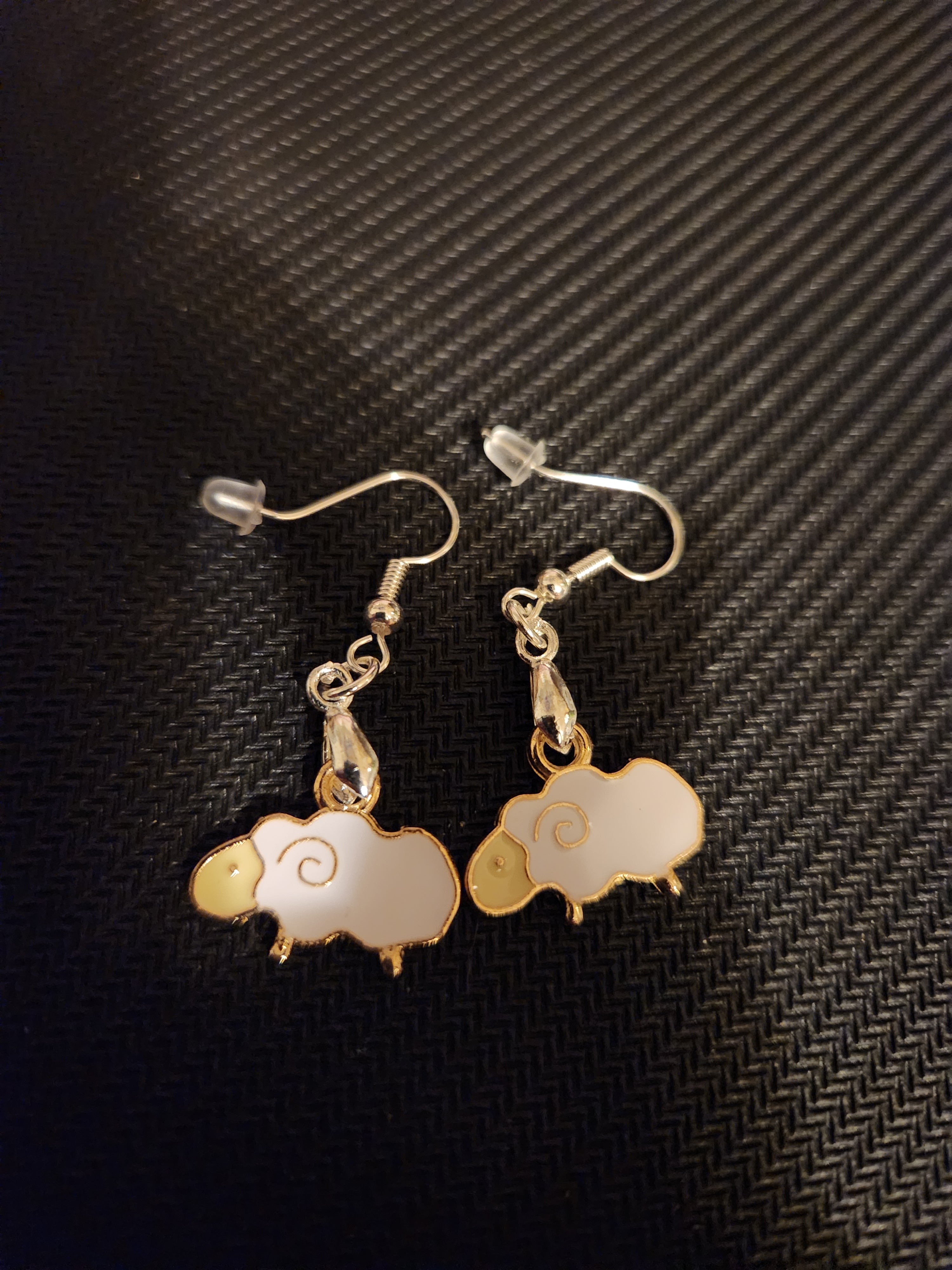 Whimsical Little White Sheep Earrings 🐑
