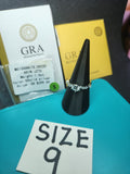 Modern 1.0ct Round Moissanite Cluster Ring | S925 Solid Sterling Silver | Size 9, GRA Certified