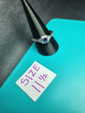 Amethyst Purple Princess Cut Halo Ring - Size 11.5 Stainless Steel