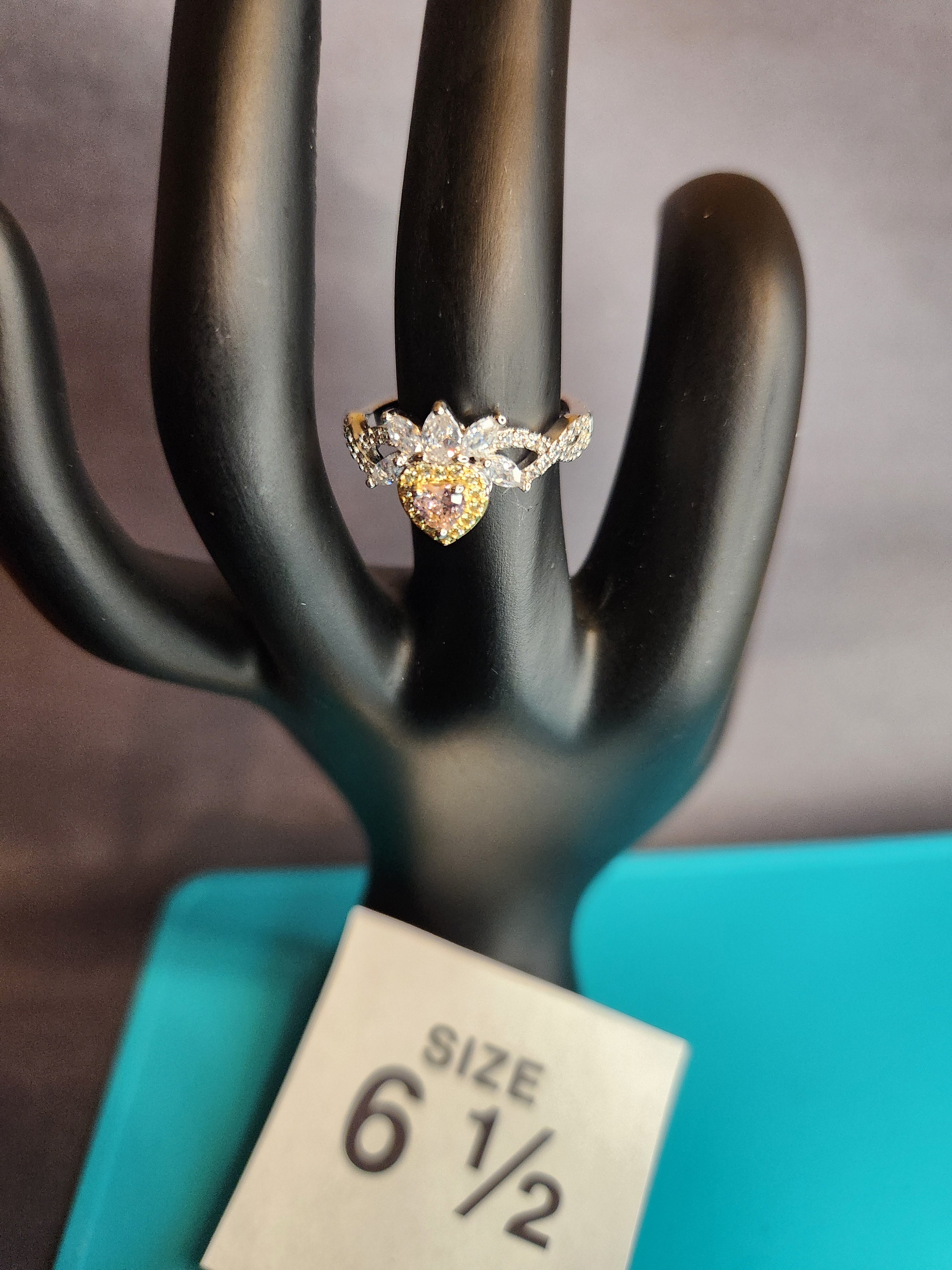 Heart with Crown, Size 6.5, Stainless Steel